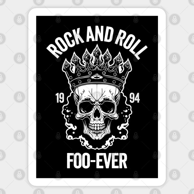 Rock and Roll Foo-Ever: Vintage Skull Wearing A Crown Magnet by TwistedCharm